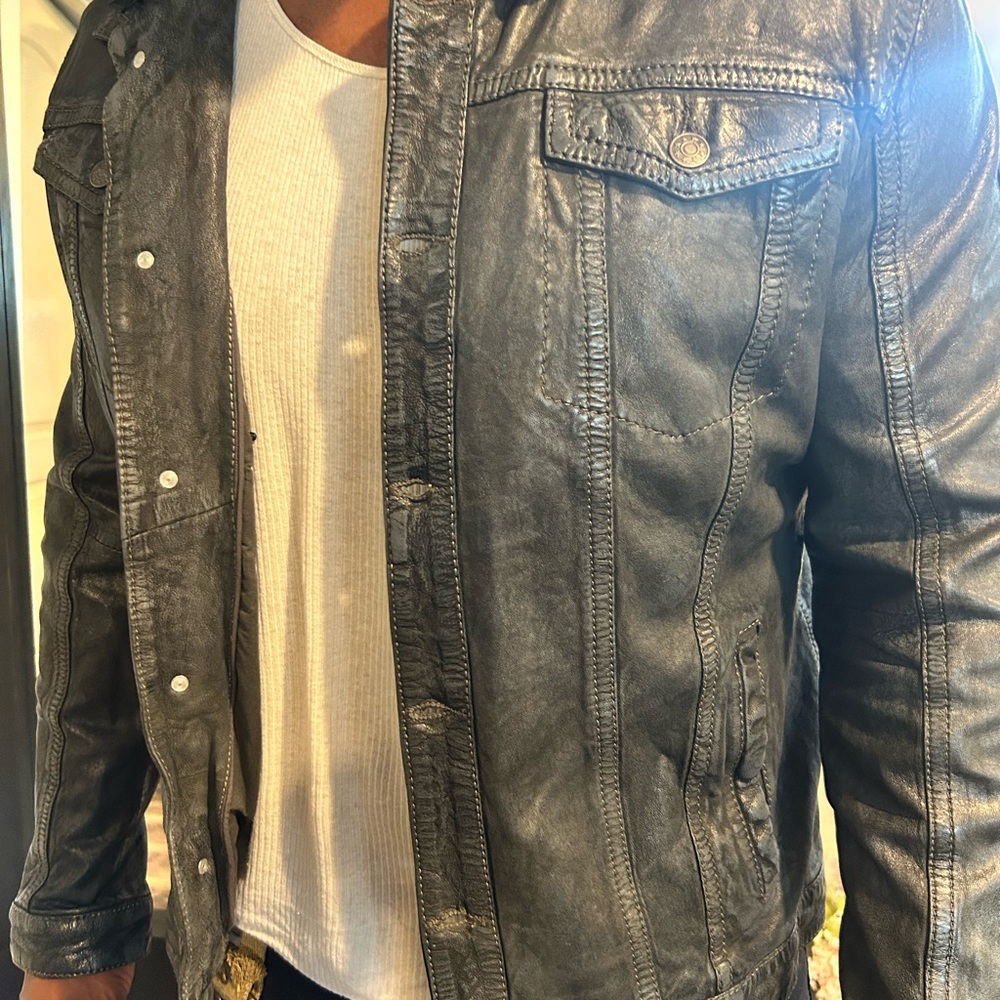 Men's Black Denim Jacket XXL